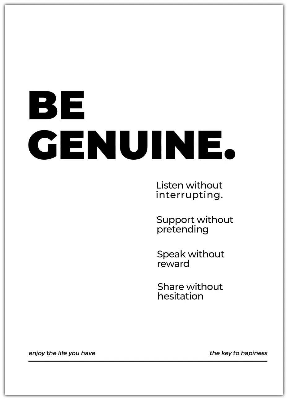 Be Genuine Plakat