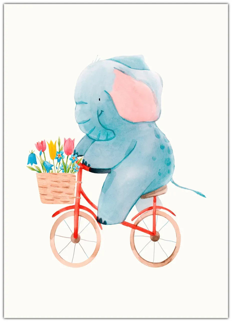 Elephant On Bike Plakat