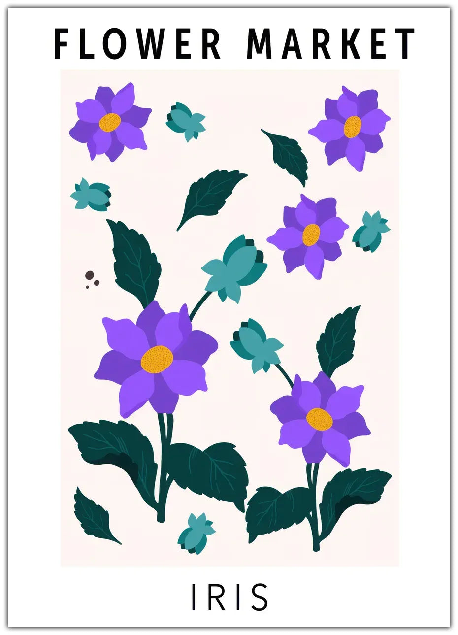 Flower Market Iris Plakat