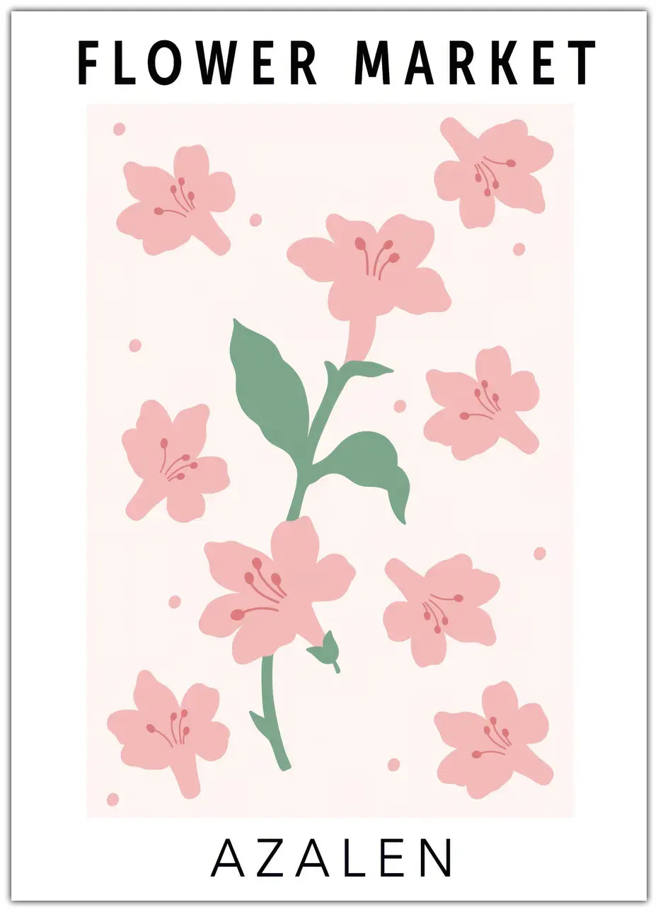 Flower Market Azalen Plakat