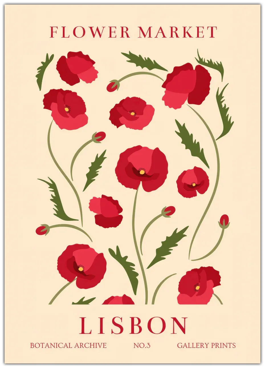 Flower Market Lisbon Plakat