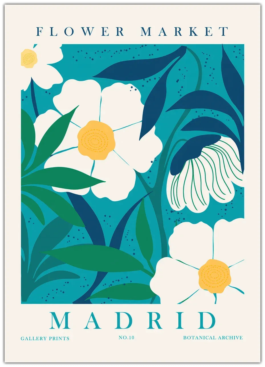 Flower Market Madrid Plakat
