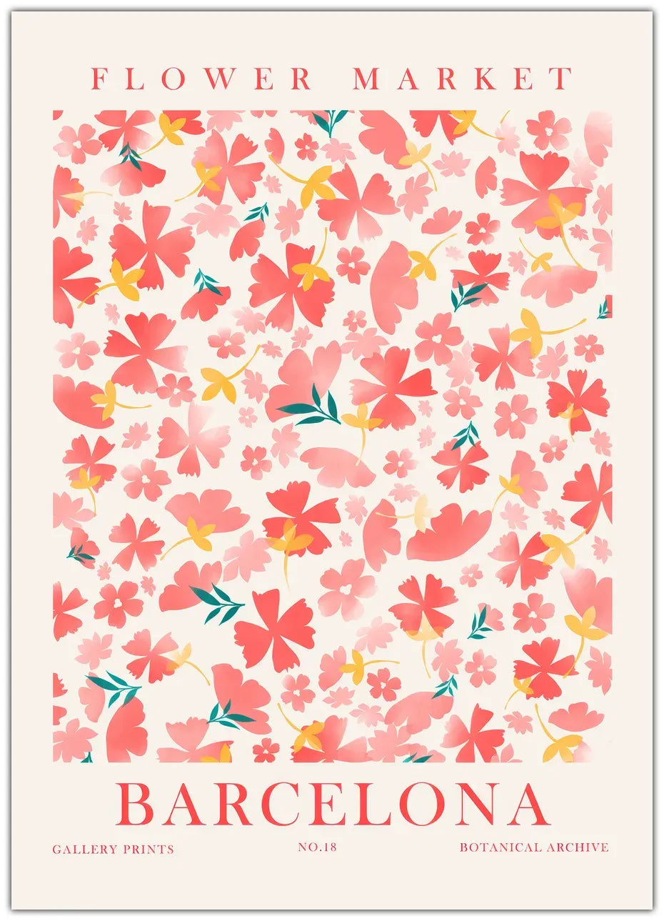 Flower Market Barcelona Plakat