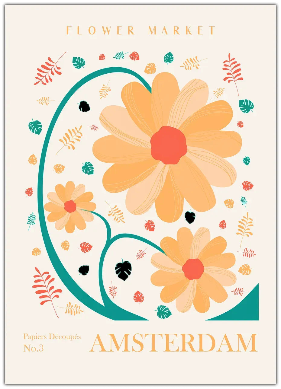 Flower Market Amsterdam Plakat