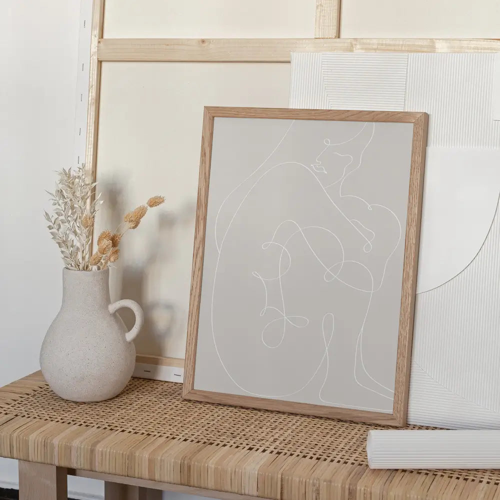 Woman Lines White Plakat