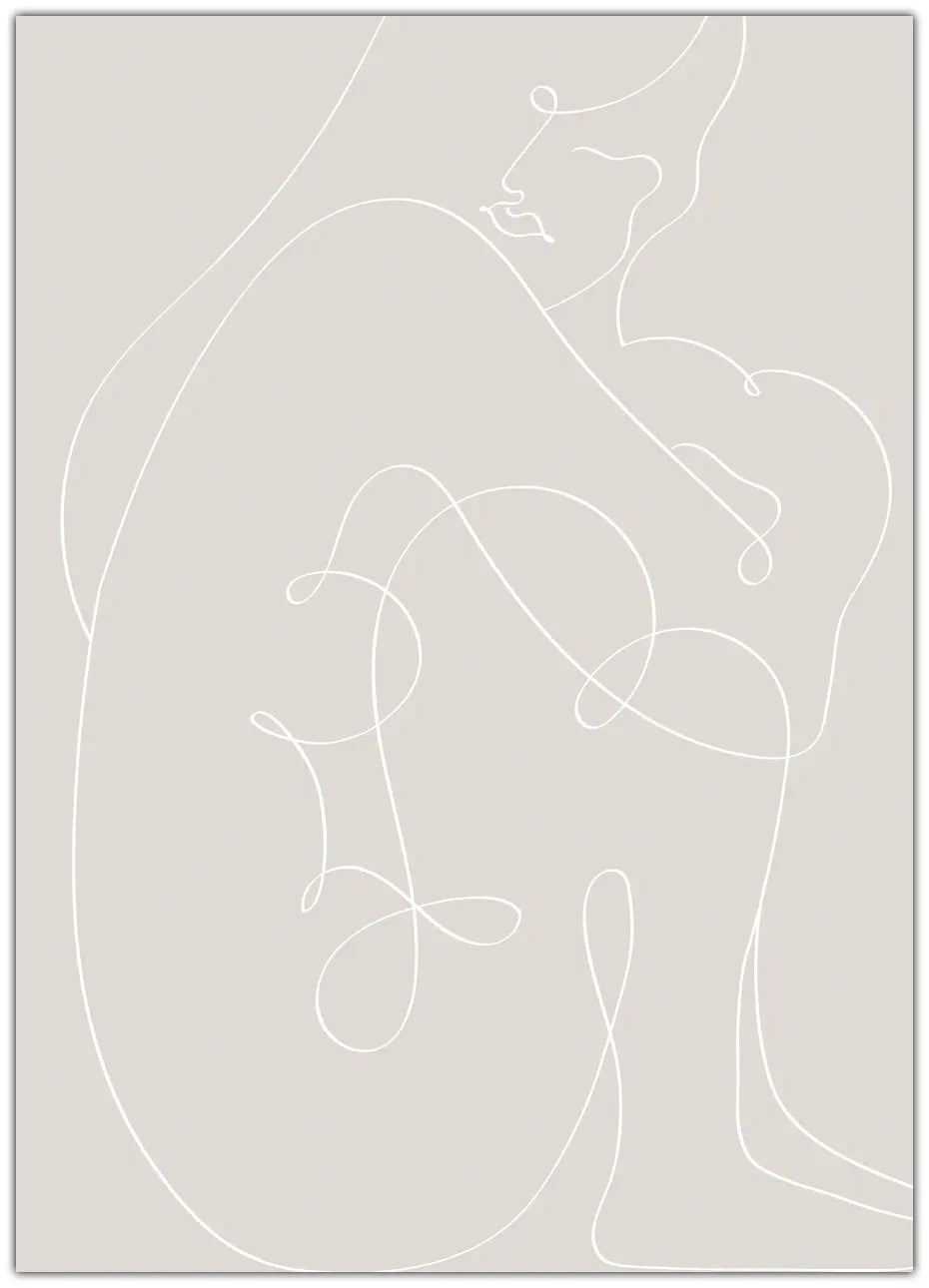 Woman Lines White Plakat