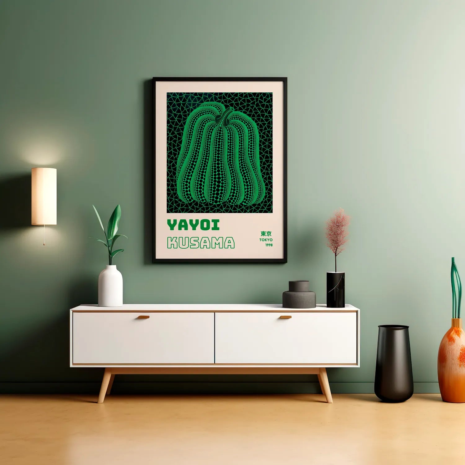Yayoi Kusama - Green Pumpkin Poster