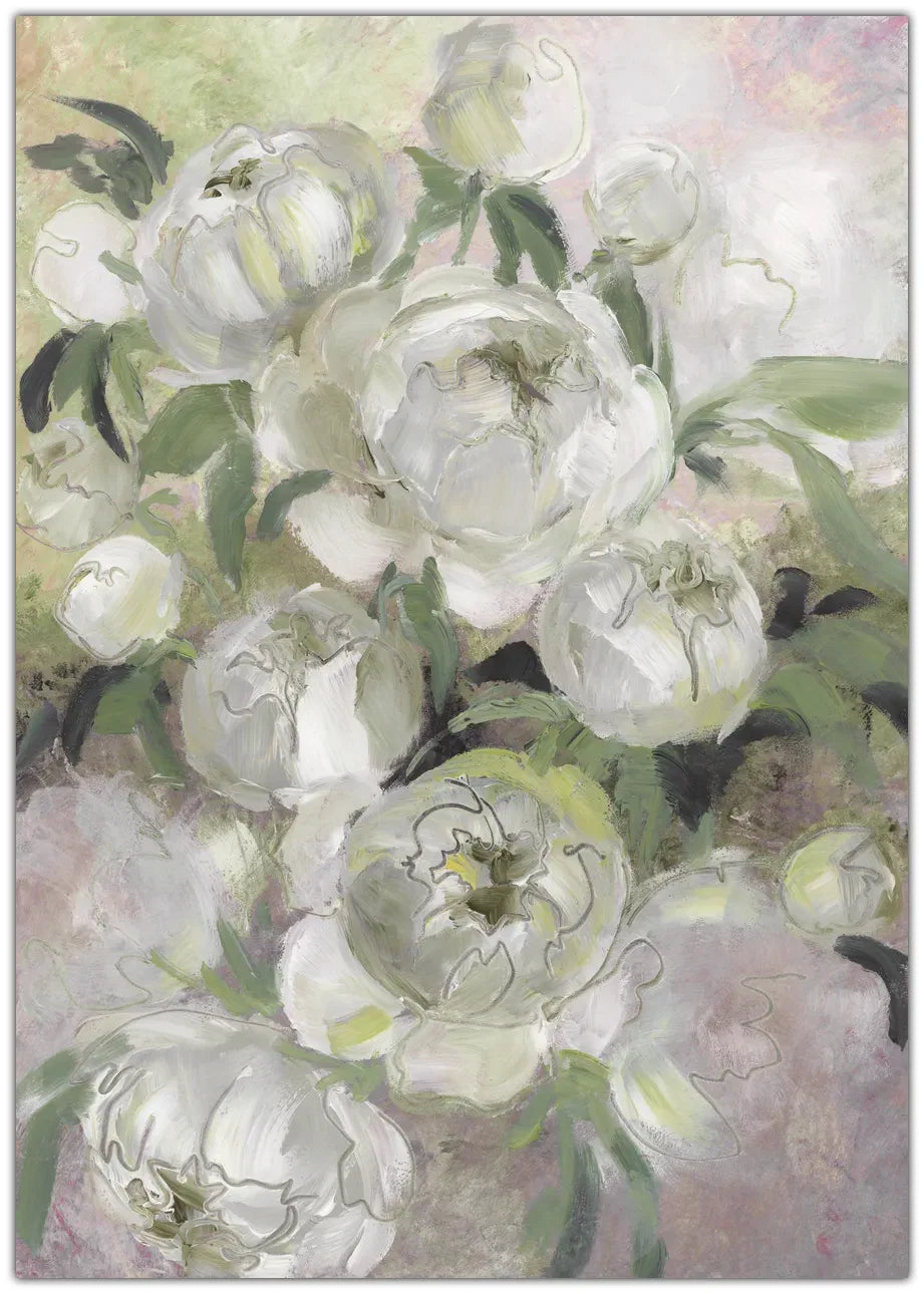 Sady painterly florals in green Plakat