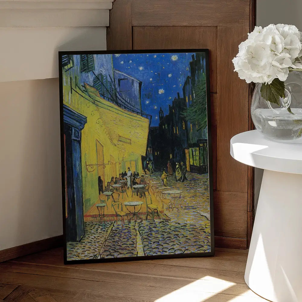 Café-Terrasse bei Nacht Poster