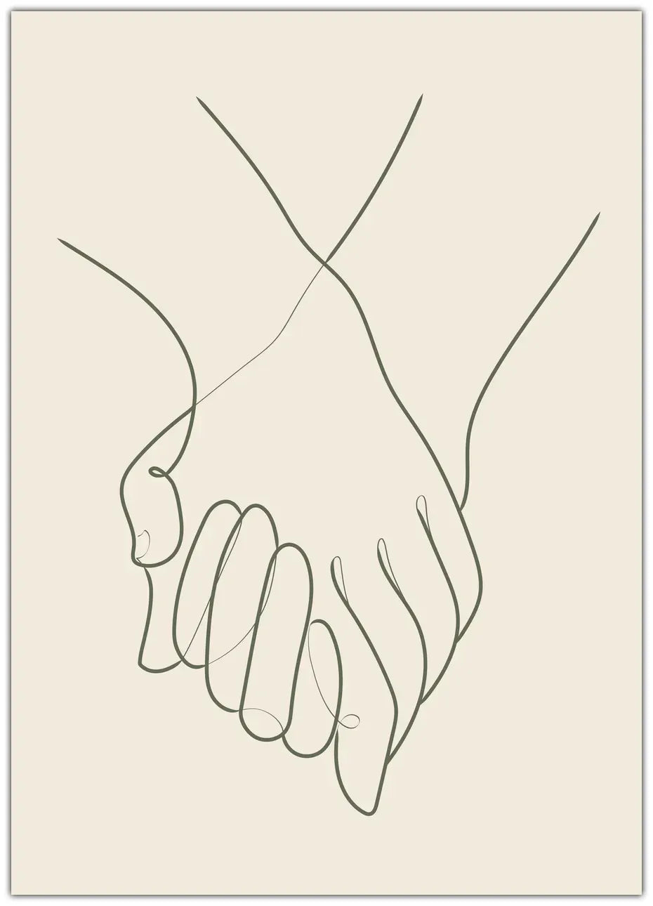 Holding Hands Green Plakat