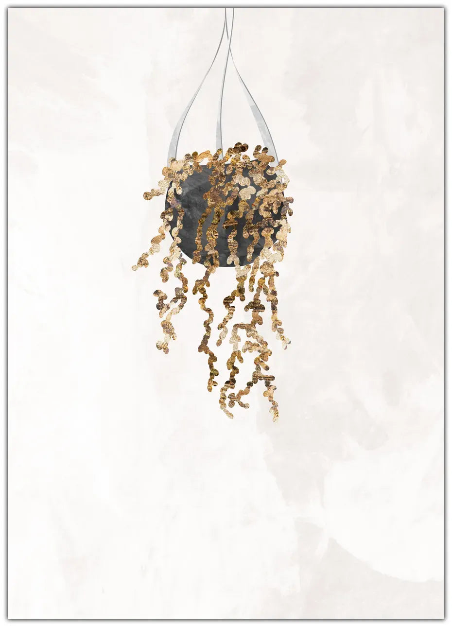 Black and gold house plant 2 Plakat