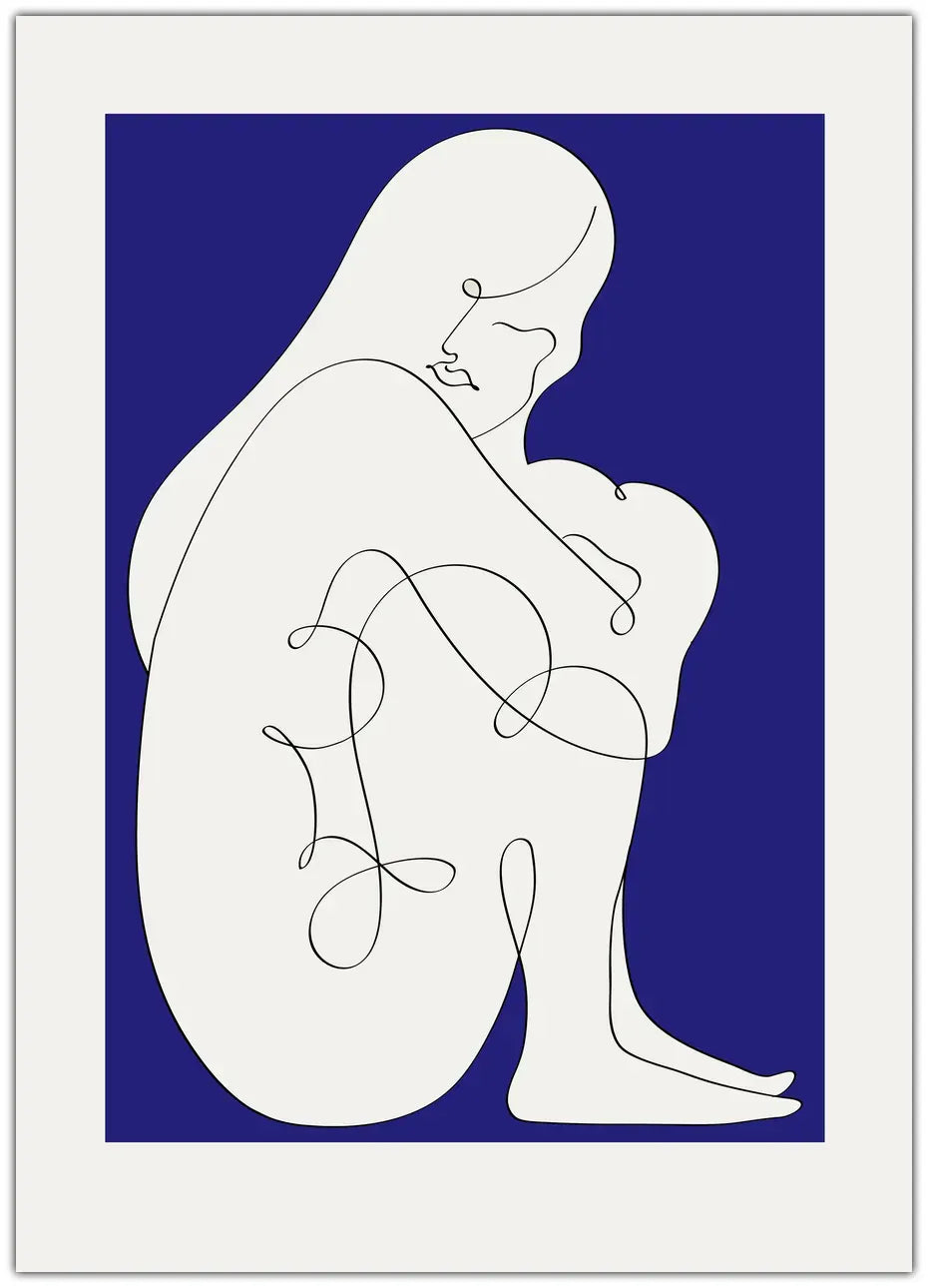 Sitting Woman Blue Plakat