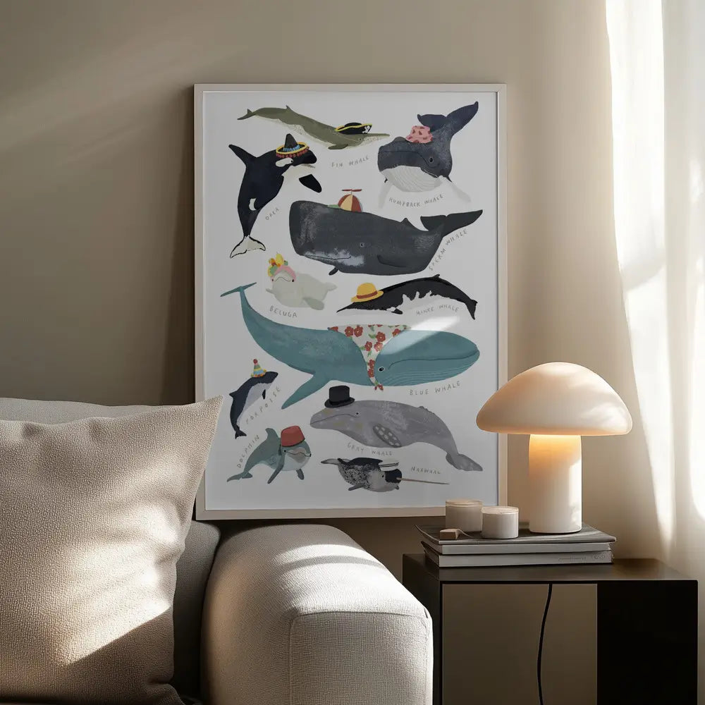 Whales In Hats Plakat