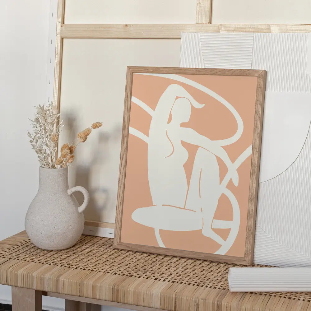 Woman Line Peach Fuzz Plakat