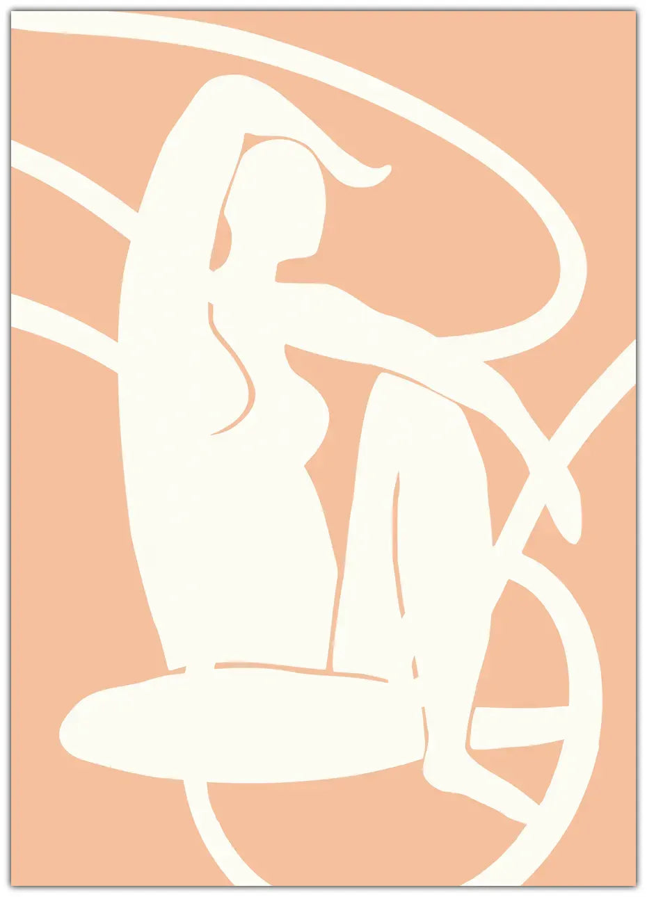 Woman Line Peach Fuzz Plakat