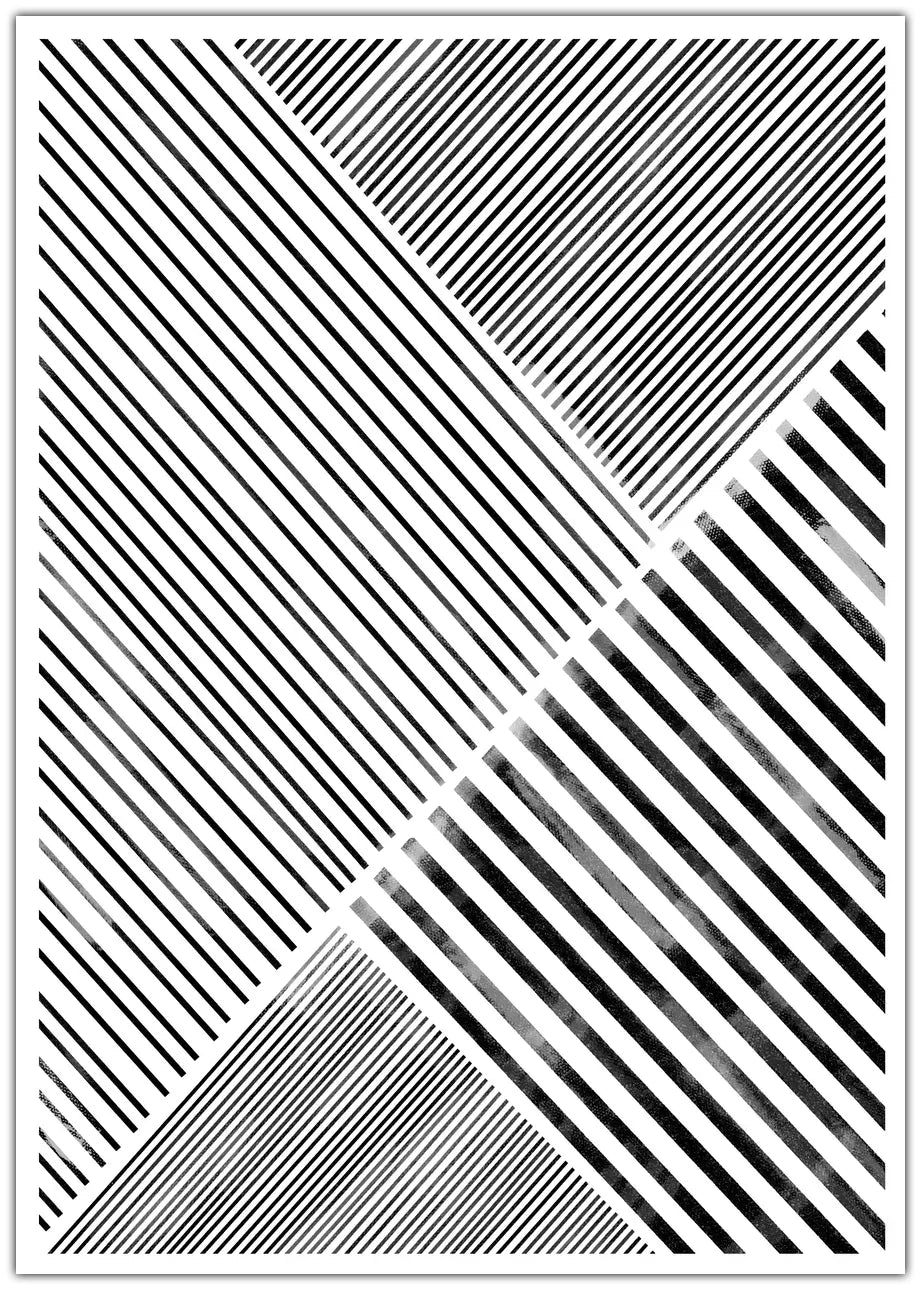 BLACK AND WHITE LINE ART Plakat