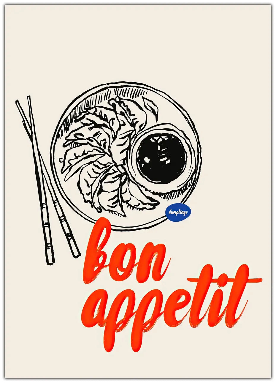 Bon Appetit Dumplings Plakat