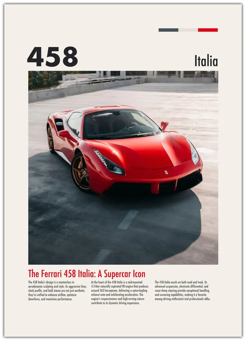 Ferrari 458 Italia Plakat