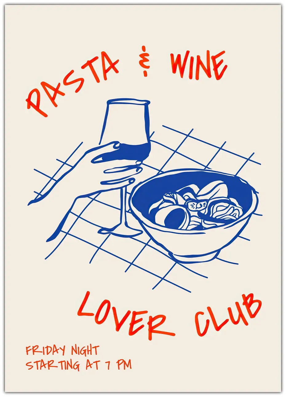 Pasta & Wine x Lover Club Plakat