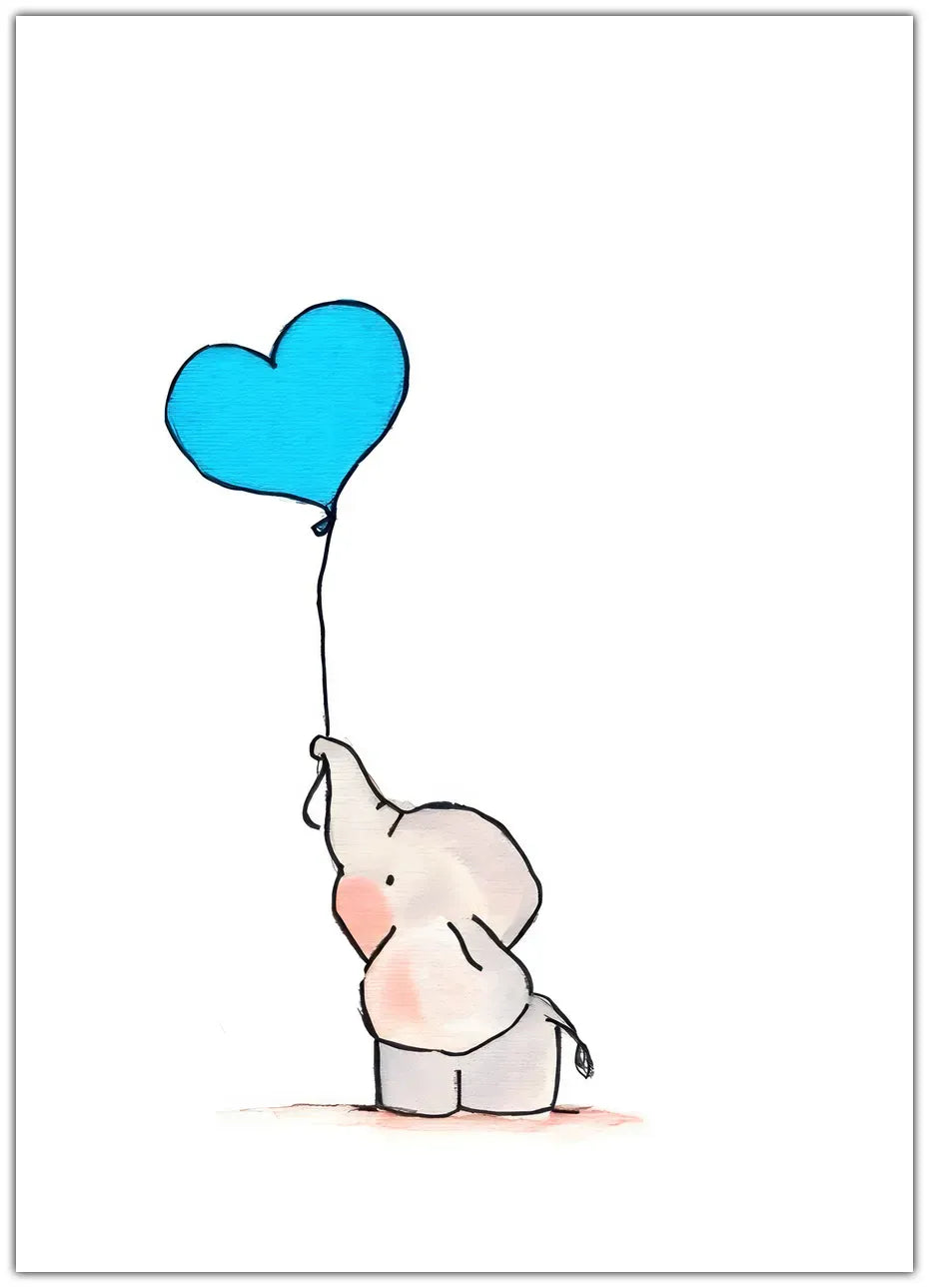 Elephant With Balloon Plakat