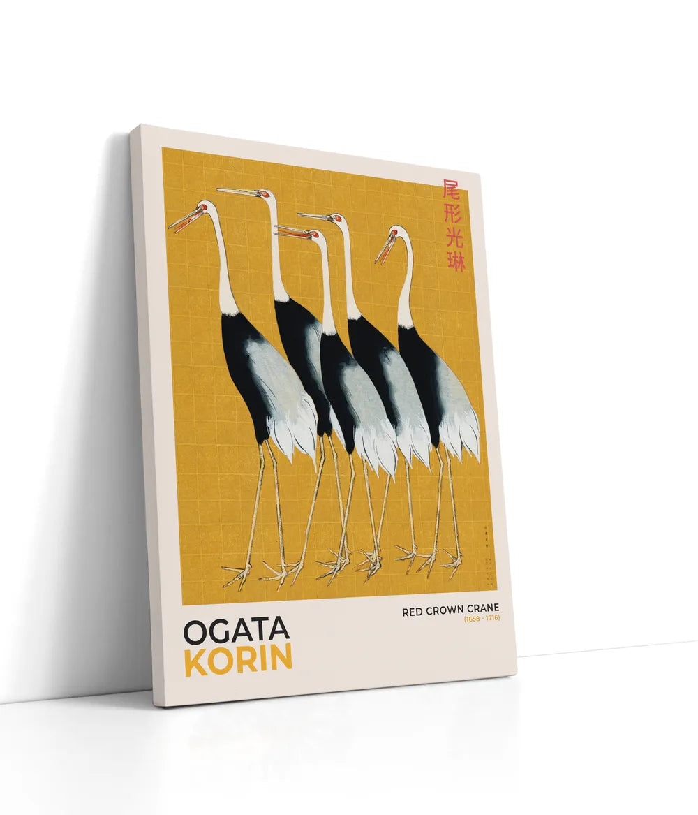 Ogata Korin - Red Crown Crane Lærred