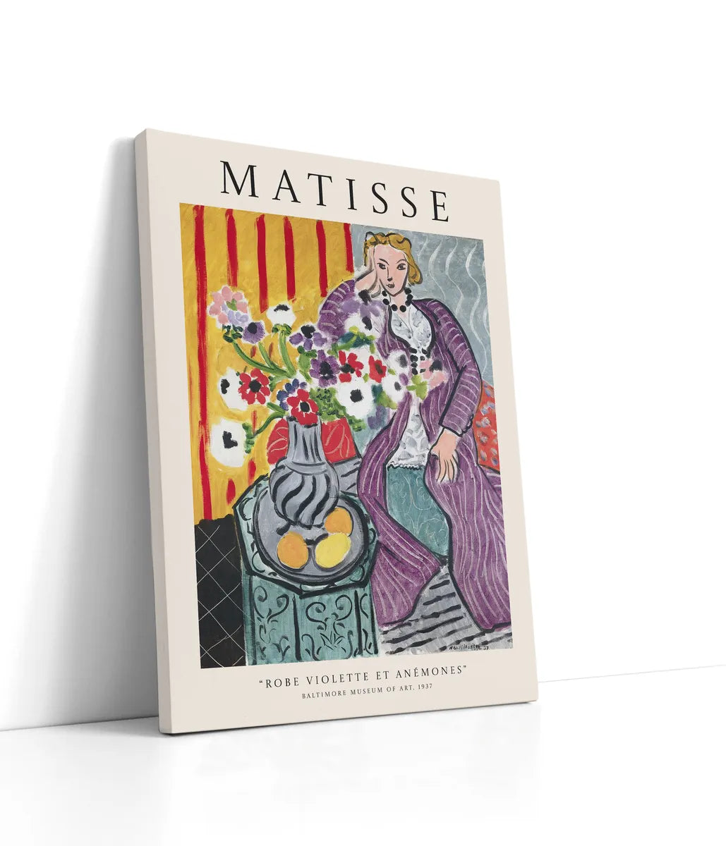 Henri Matisse - Robe Violette Et Anémones Lærred