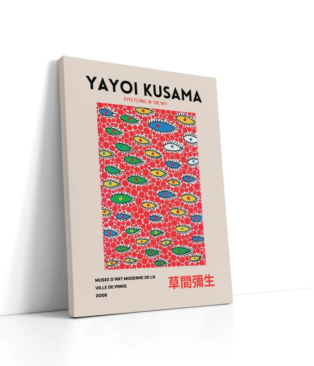 Yayoi Kusama - Eyes Flying In The Sky Lærred