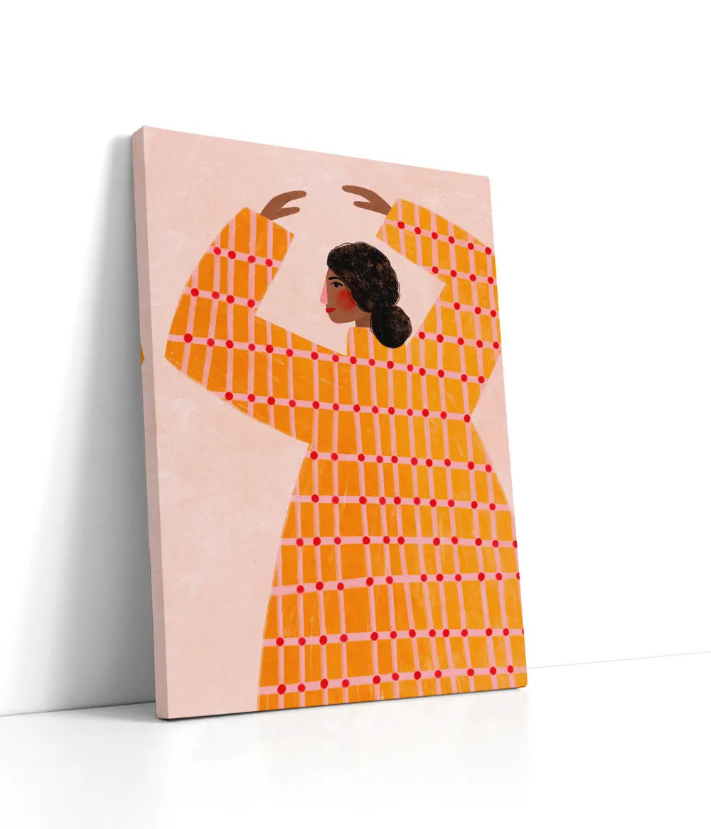 The Woman With the checked dress Lærred