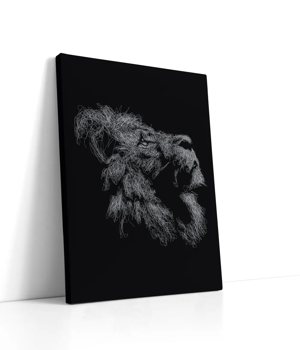 Lion Drawing Lærred