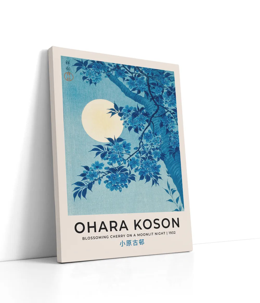 Ohara Koson - Blossoming Cherry On A Moonlit Night Lærred