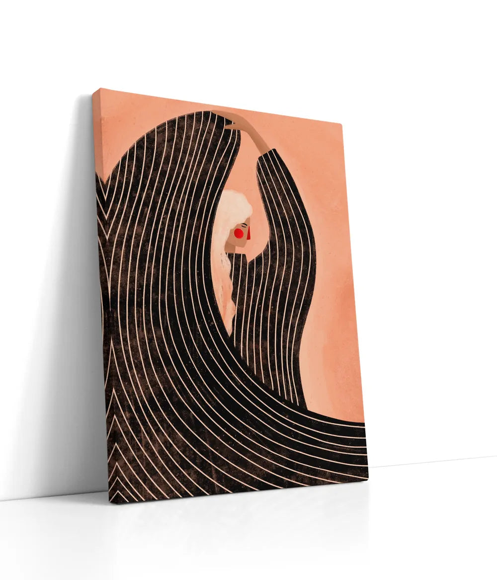 The Woman With The Black Dress Lærred