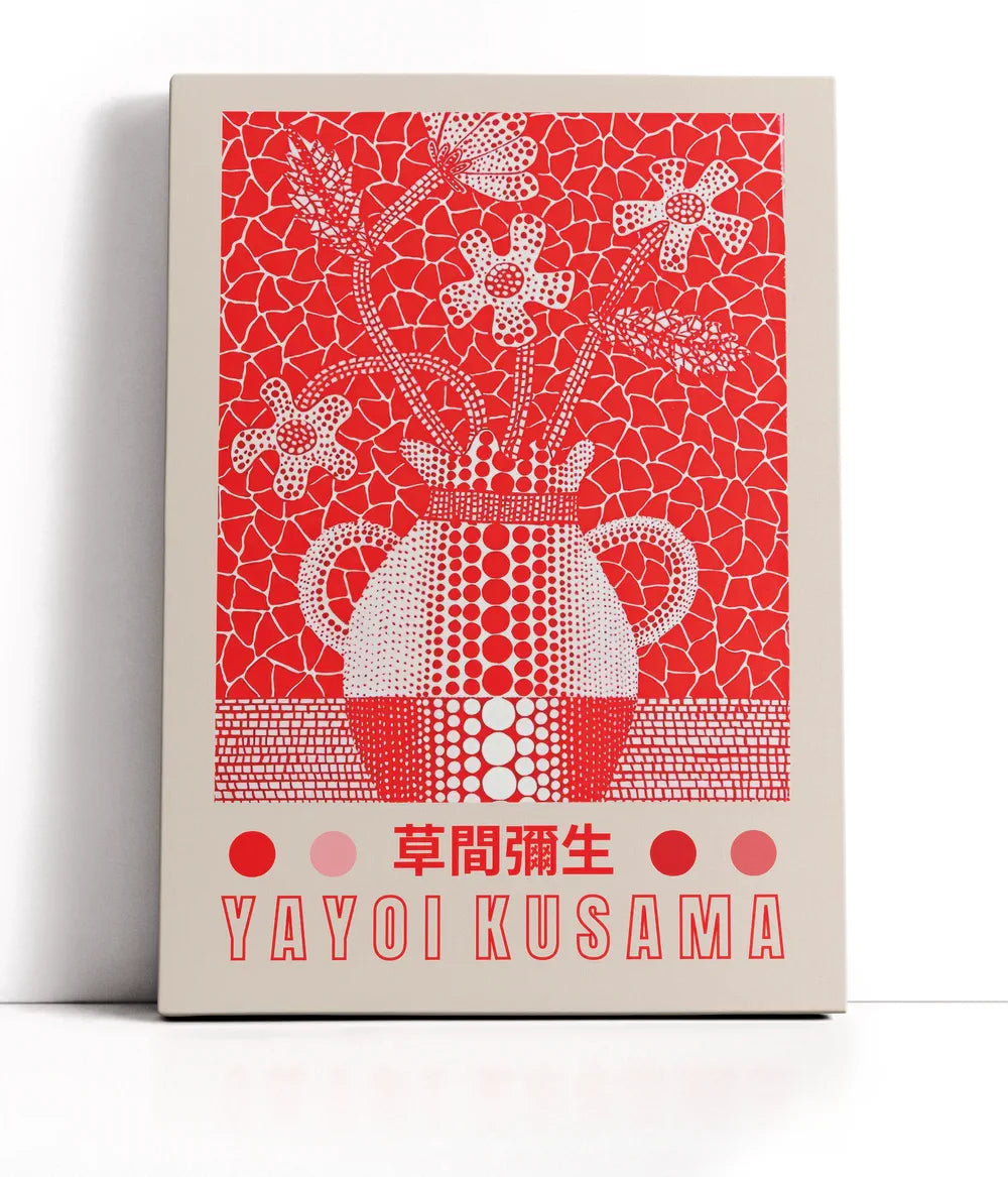 Yayoi Kusama - Red Vase Lærred