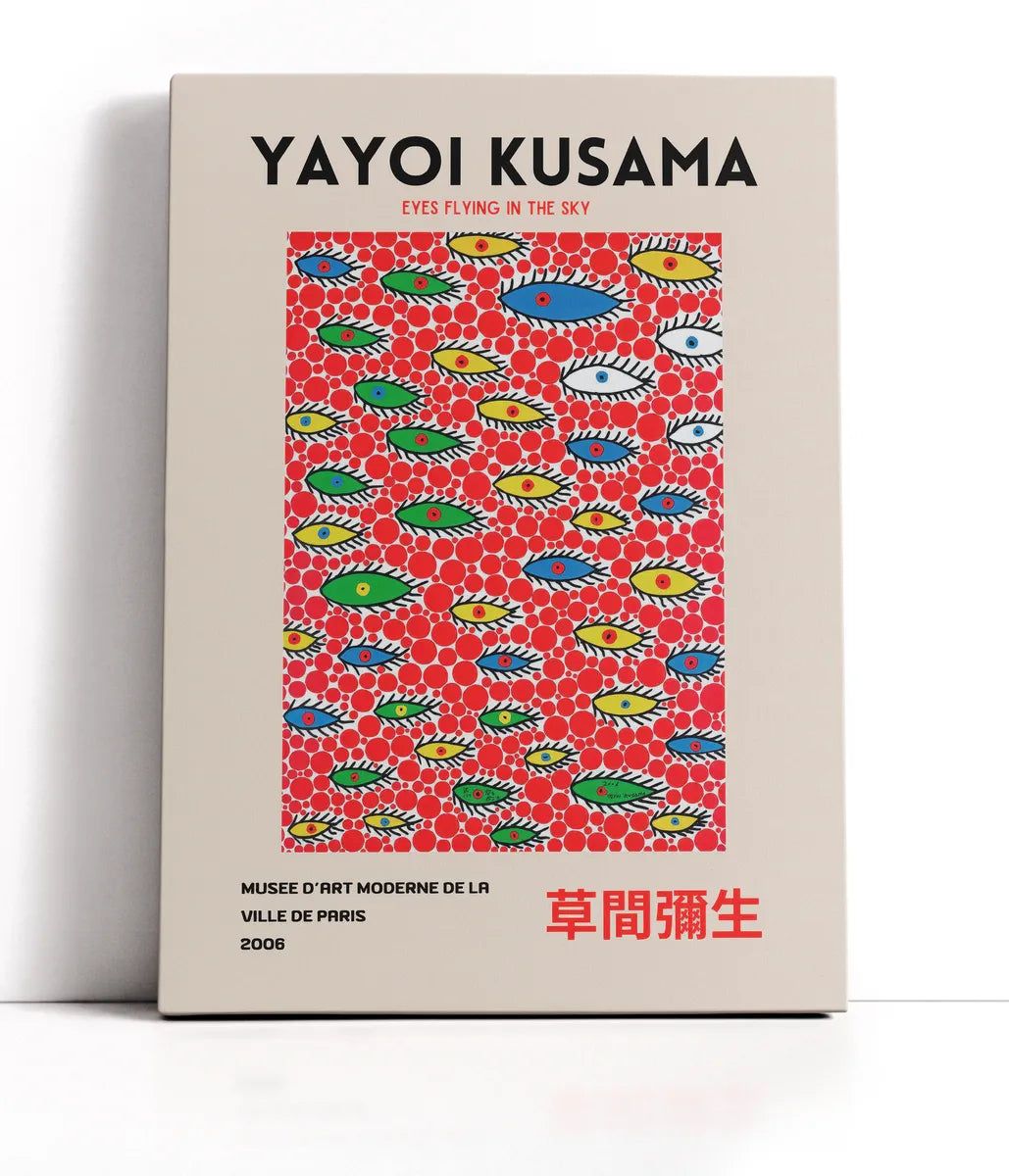 Yayoi Kusama - Eyes Flying In The Sky Lærred