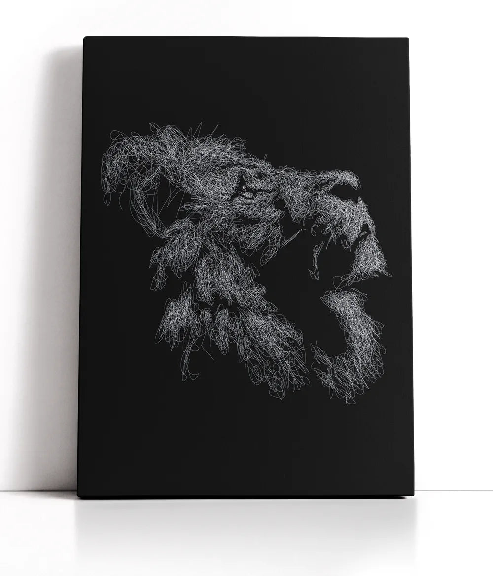 Lion Drawing Lærred