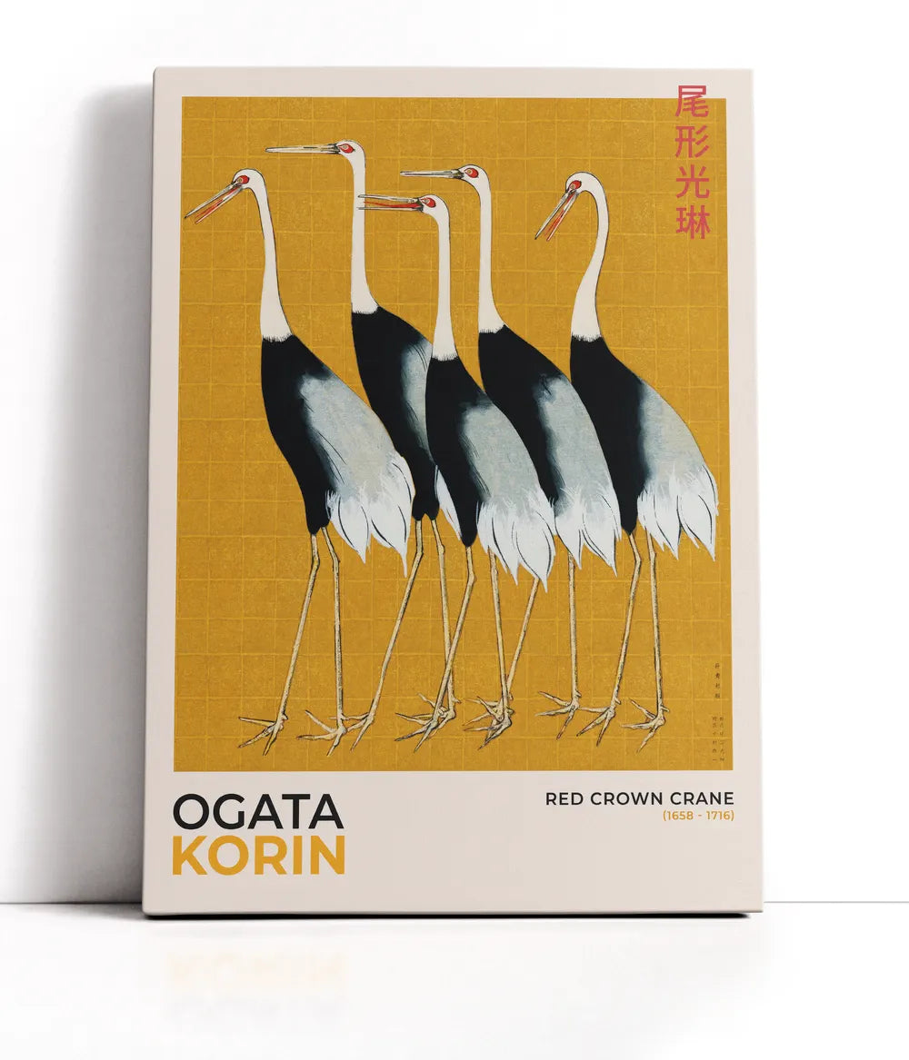 Ogata Korin - Red Crown Crane Lærred