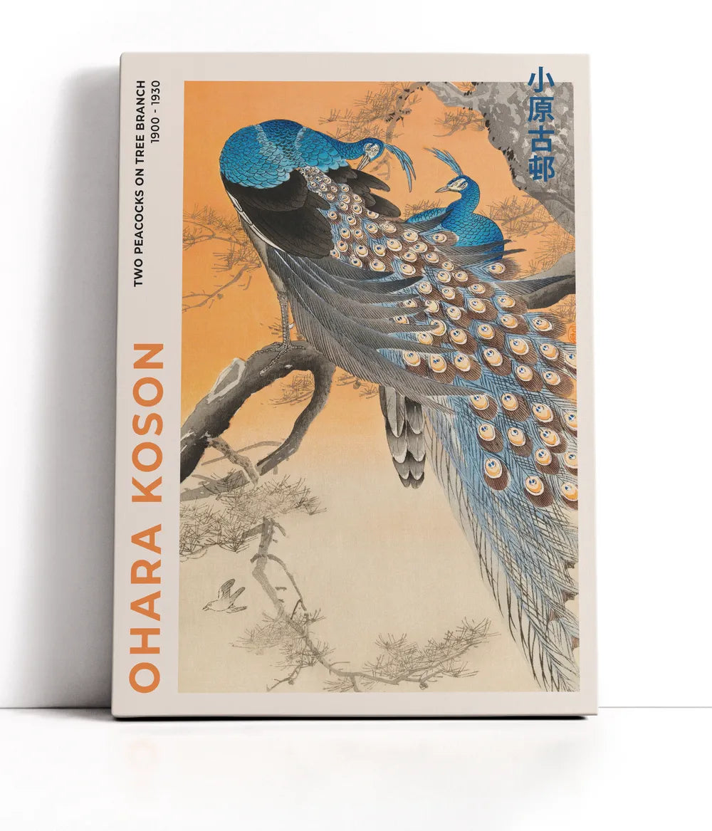 Ohara Koson - Two Peacocks On Tree Branch Lærred