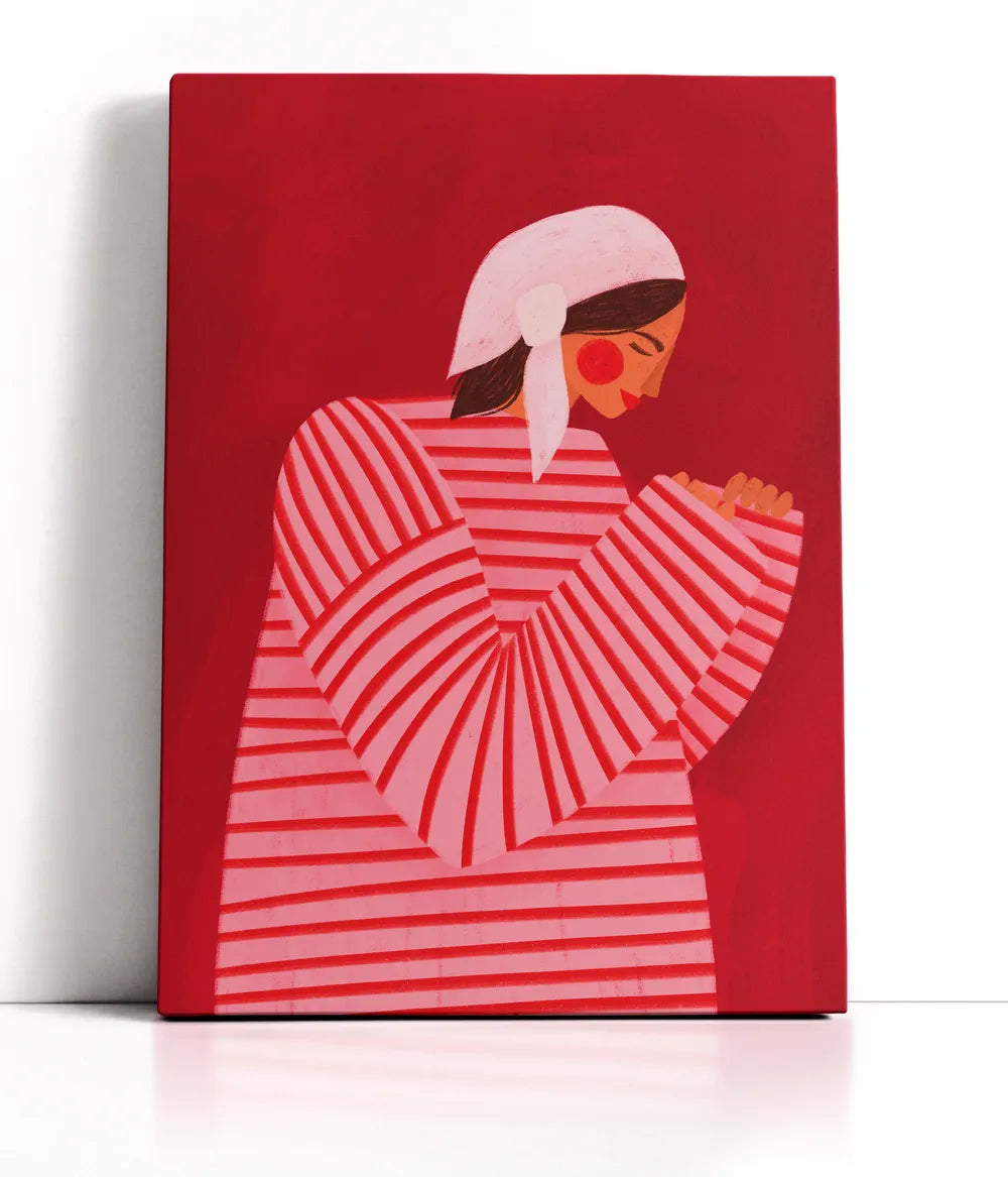 The Woman With the Red Stripes 1 Lærred