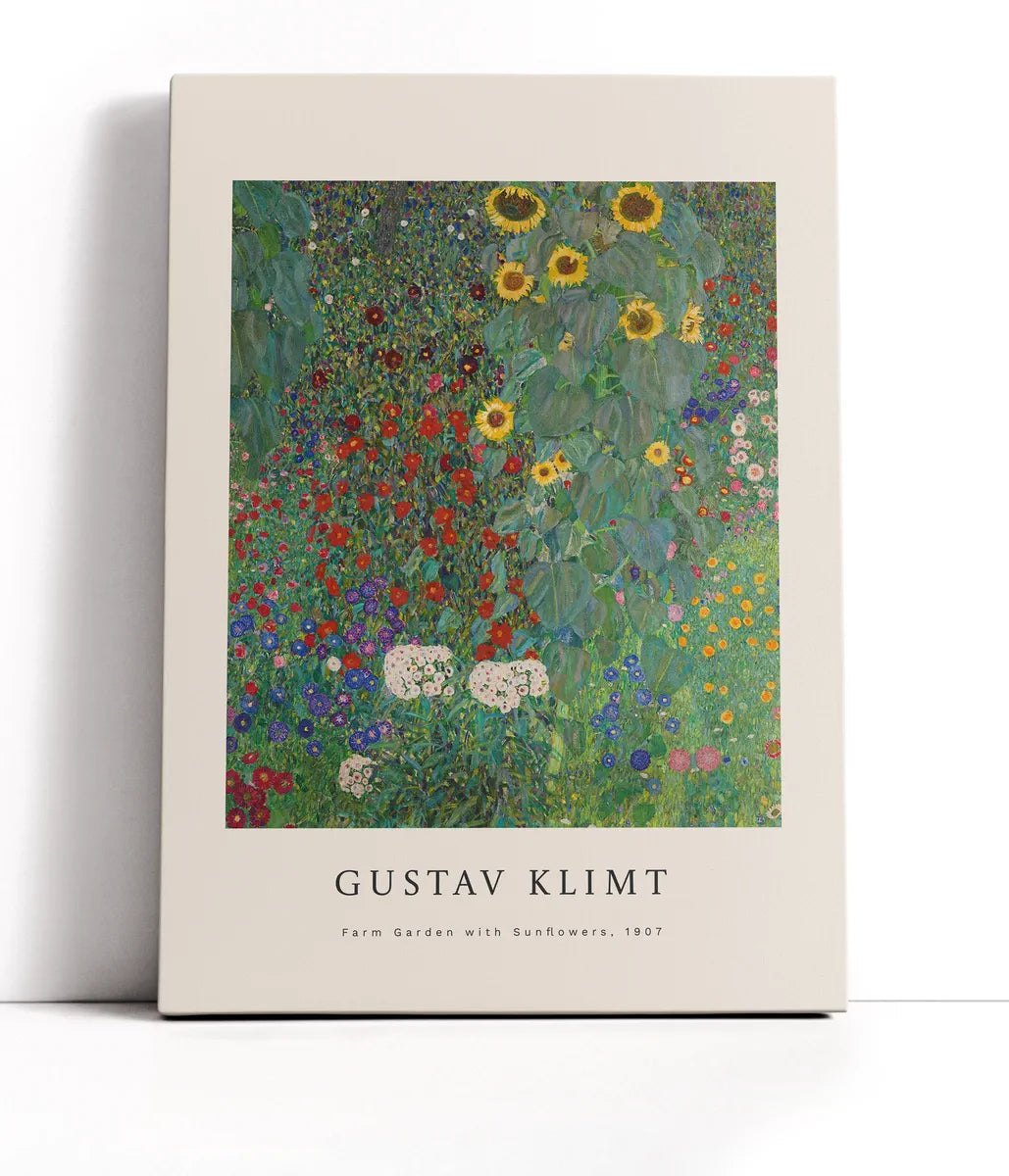 Gustav Klimt - Farm Garden With Sunflowers Lærred
