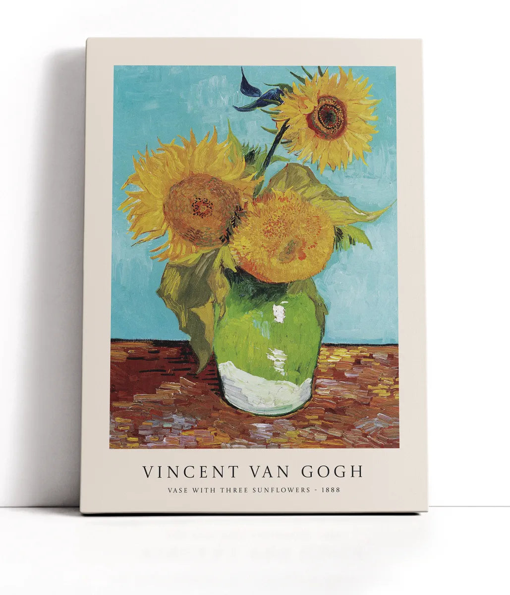 Van Gogh - Vase With Three Sunflowers Lærred