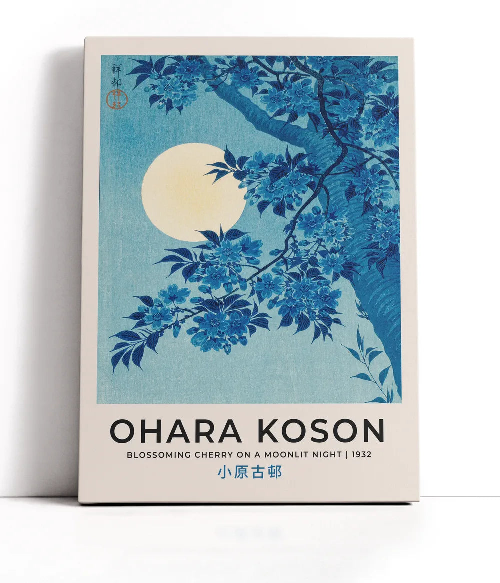Ohara Koson - Blossoming Cherry On A Moonlit Night Lærred