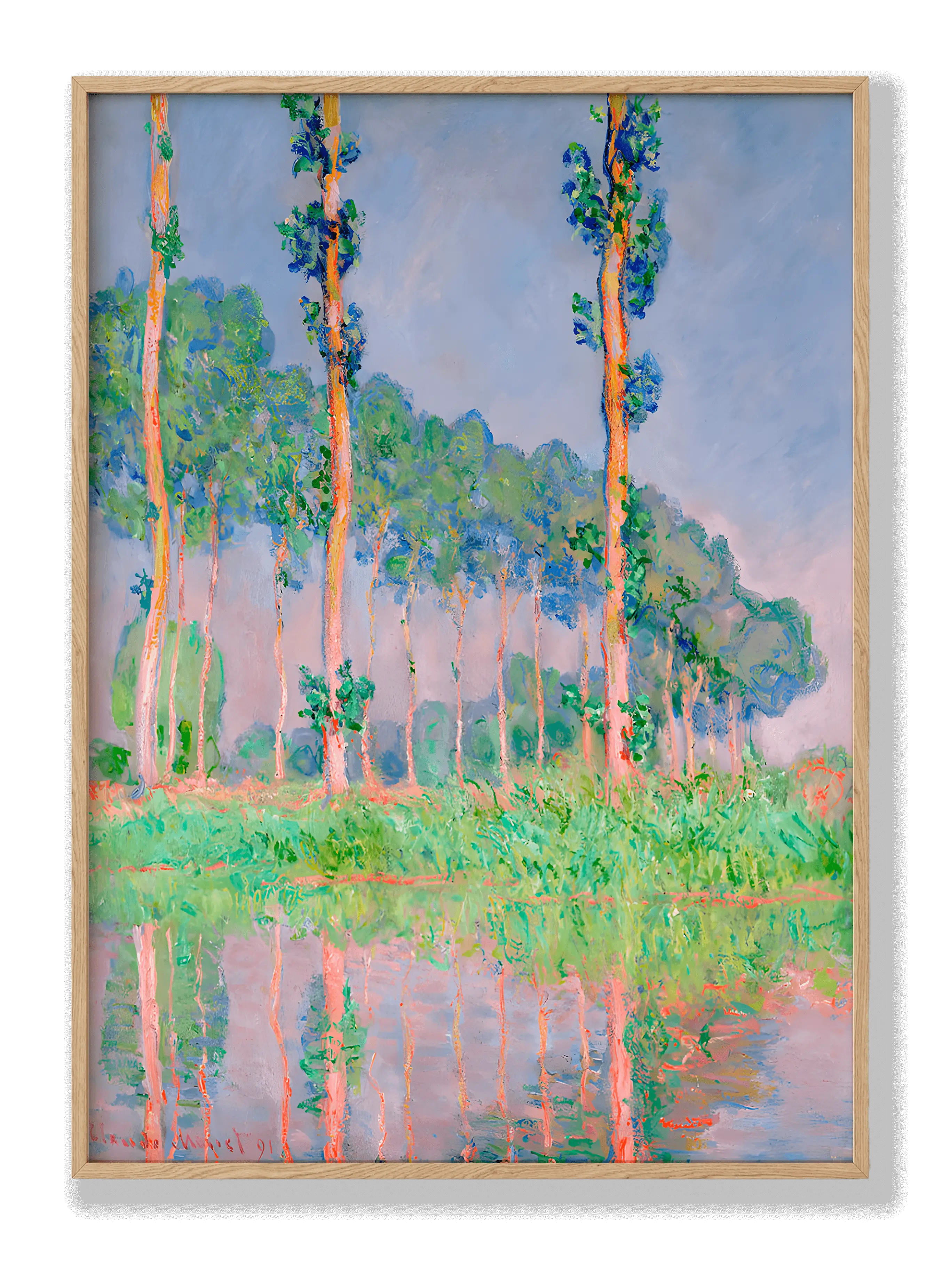 Claude Monet - Poplars, Pink Effect Plakat