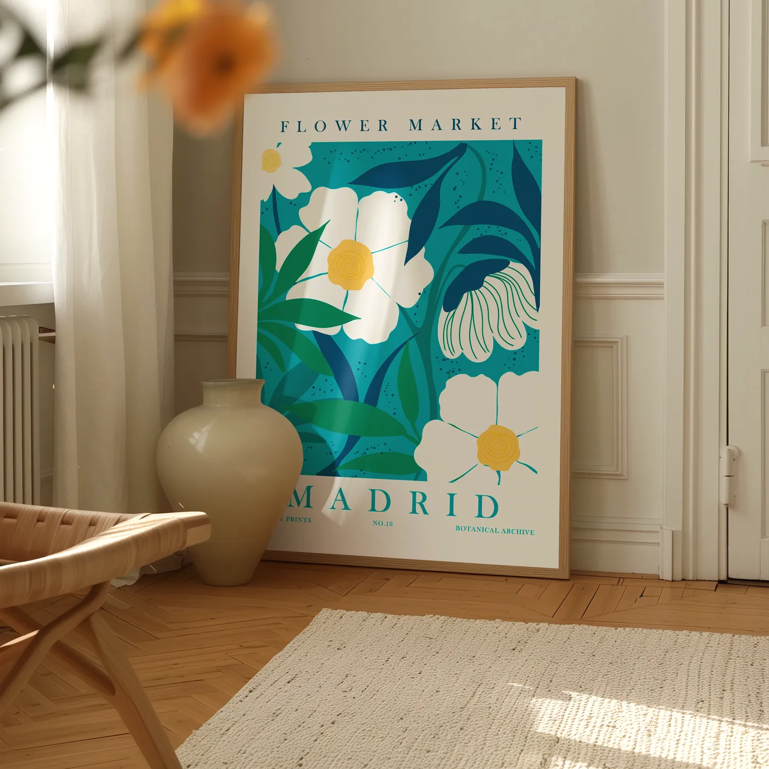 Flower Market Madrid Plakat