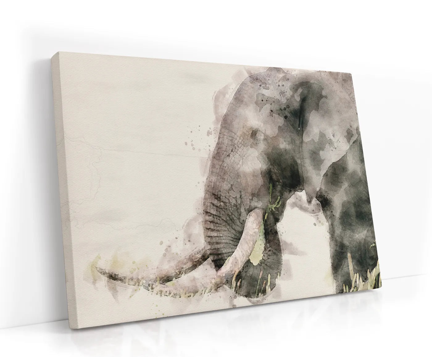 Abstract African Elephant Watercolor Art Lærred
