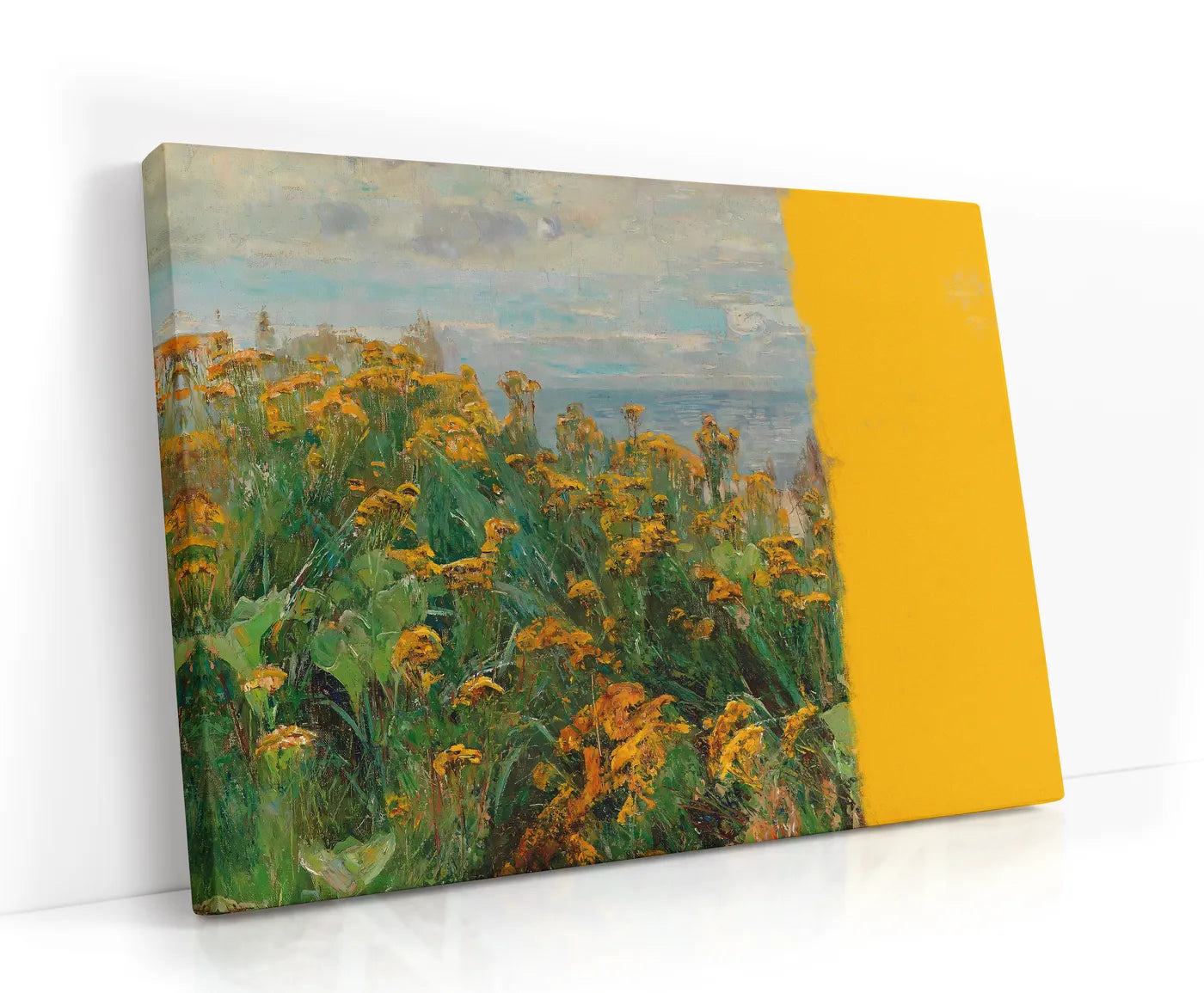 Yellow Modern Landscape Collage Lærred