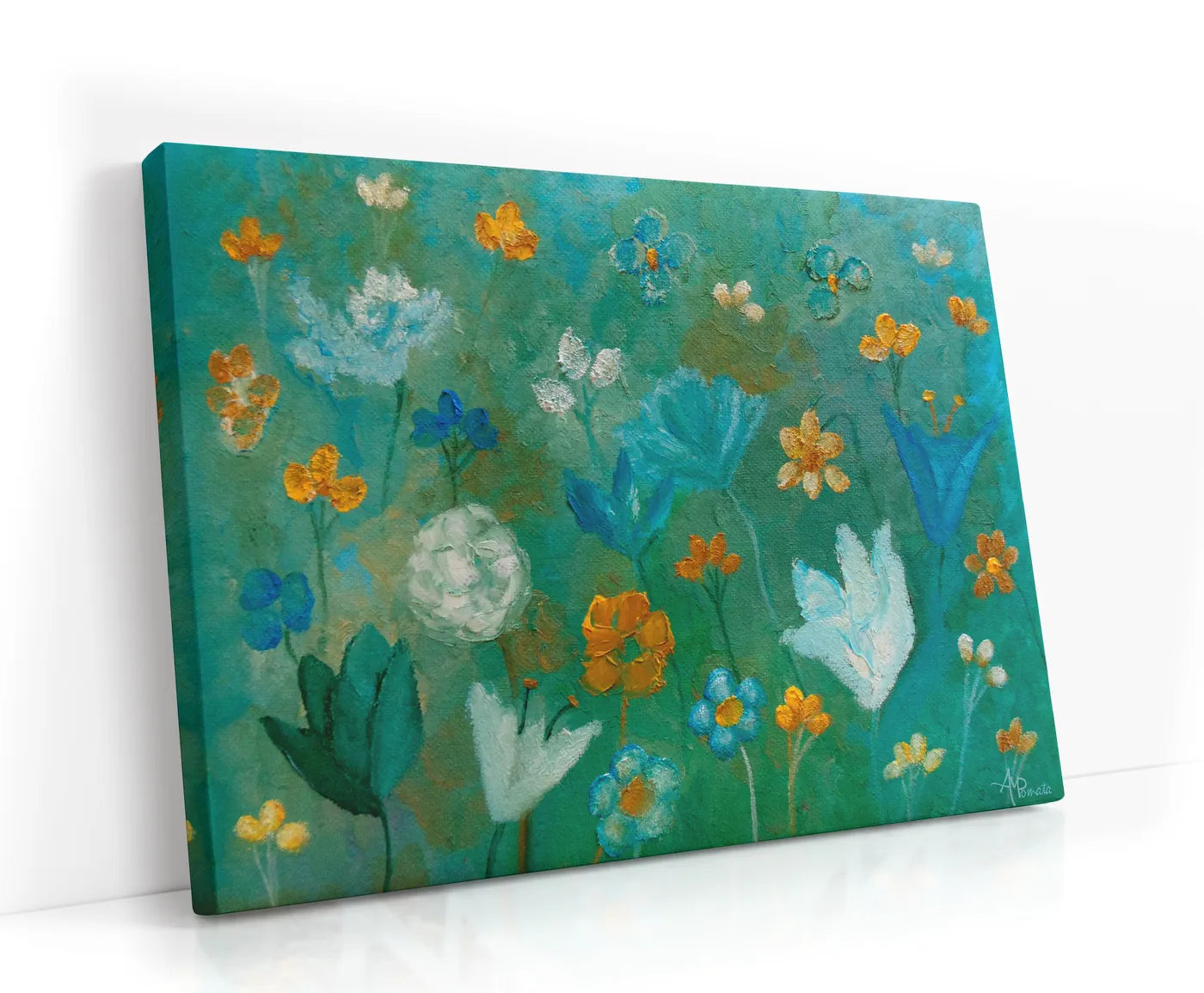 Poise In Turquoise Lærred