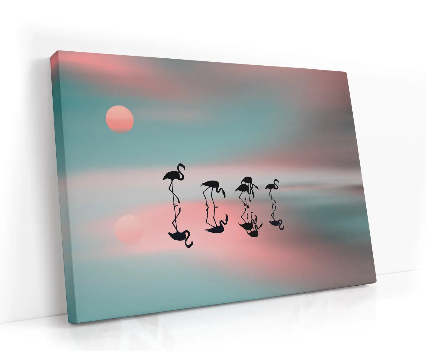 Family flamingos Lærred