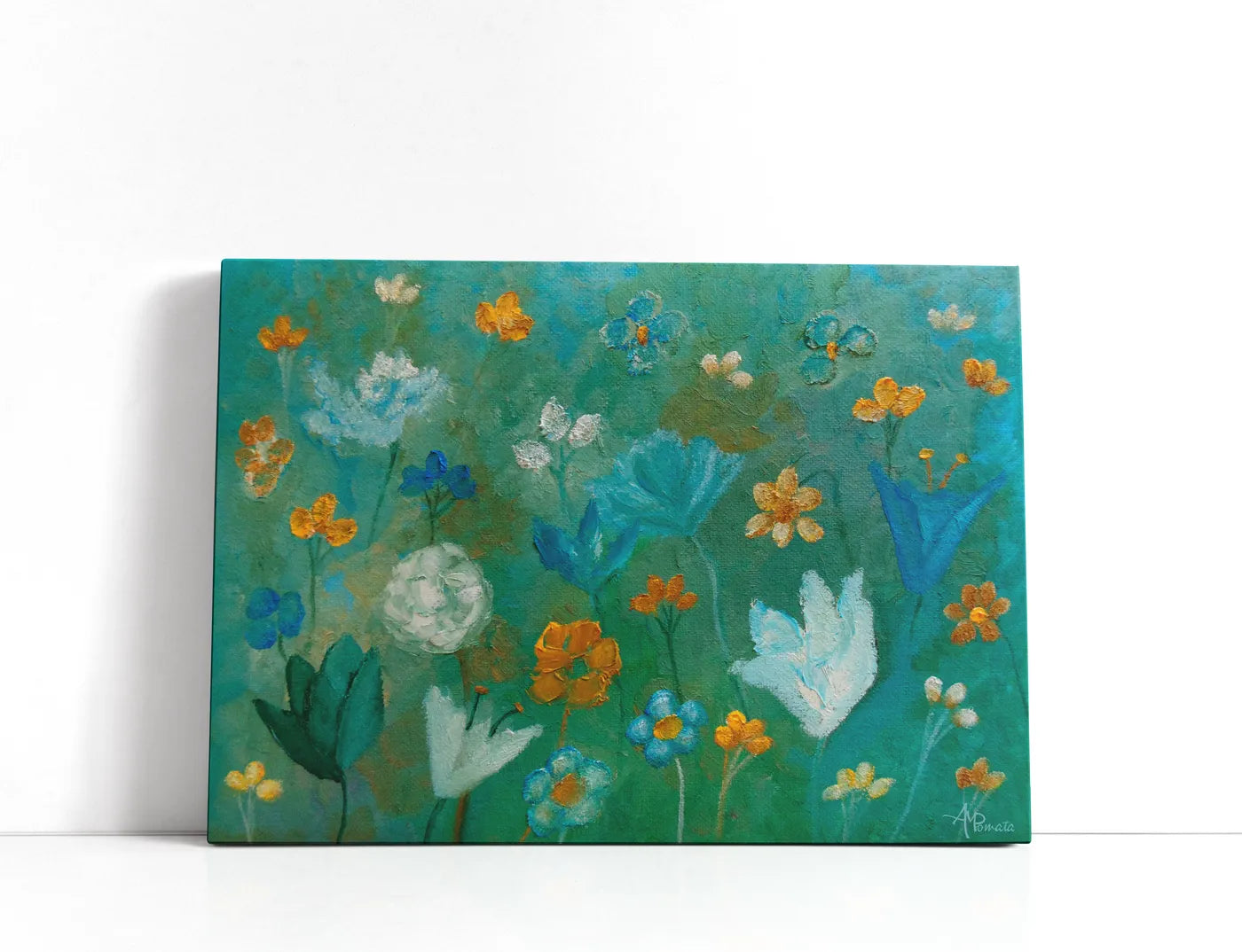 Poise In Turquoise Lærred