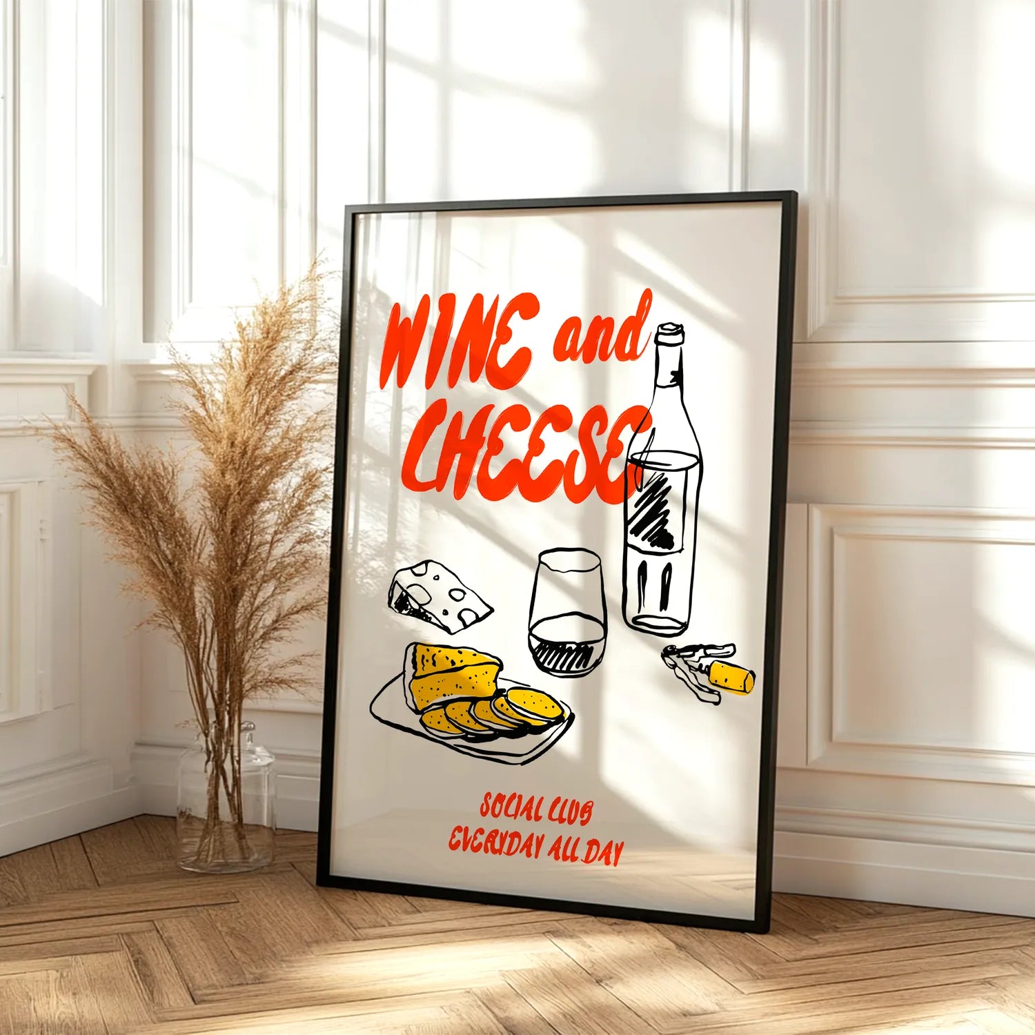 Wine And Cheese Plakat