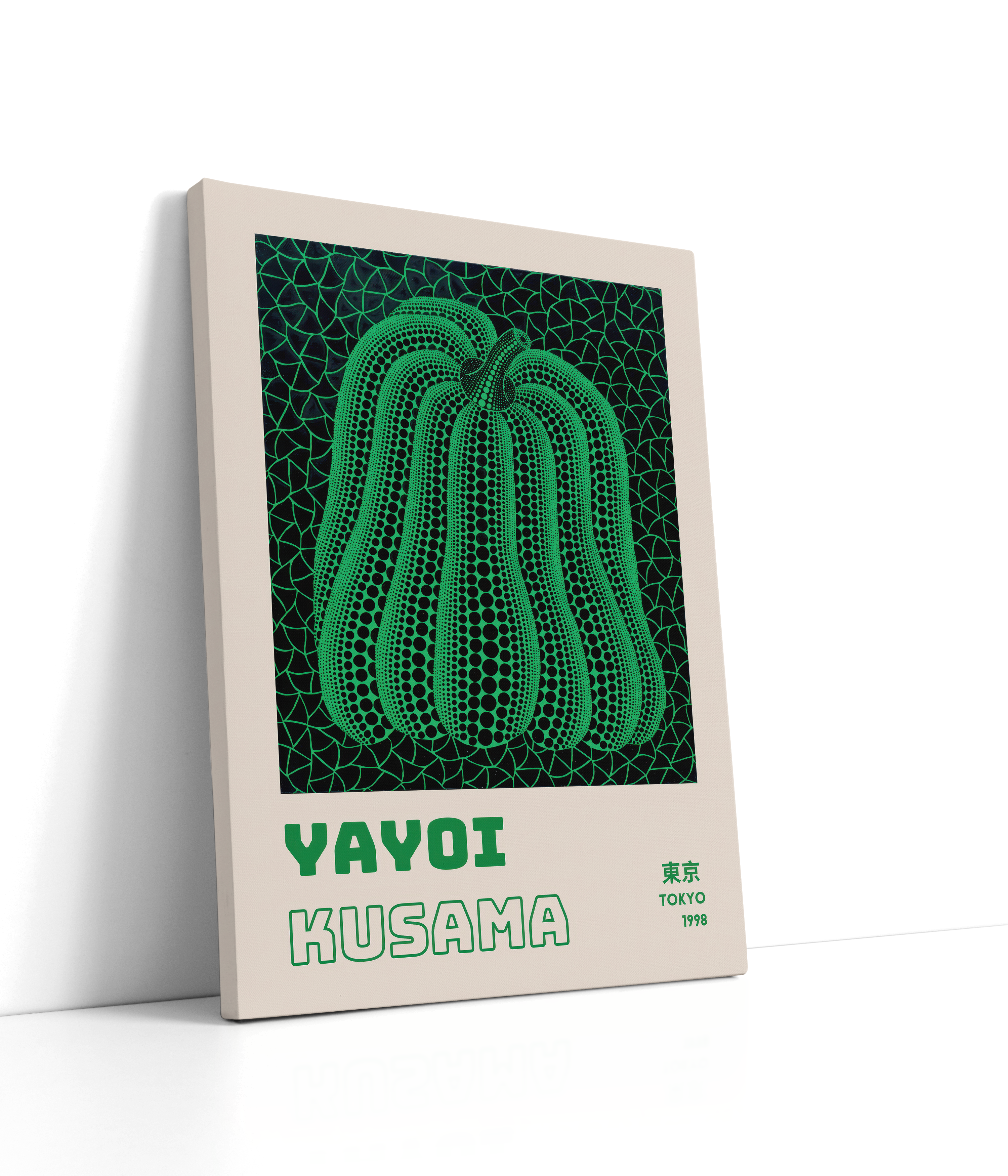 Yayoi Kusama - Green Pumpkin Lærred