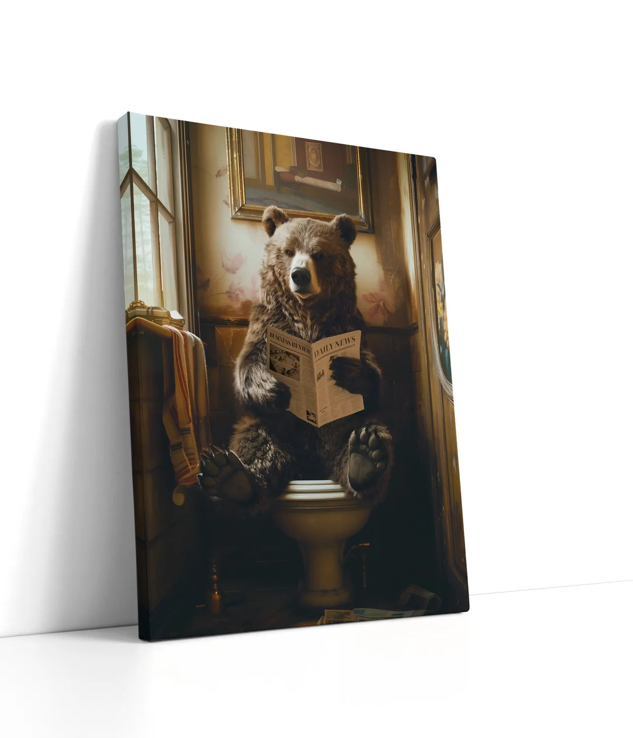 The Toilet Bear Lærred